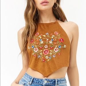 Floral Halter Crop Top